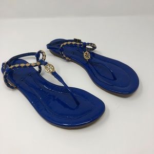 Tory Burch Blue Sandal Braided Strap Size 7